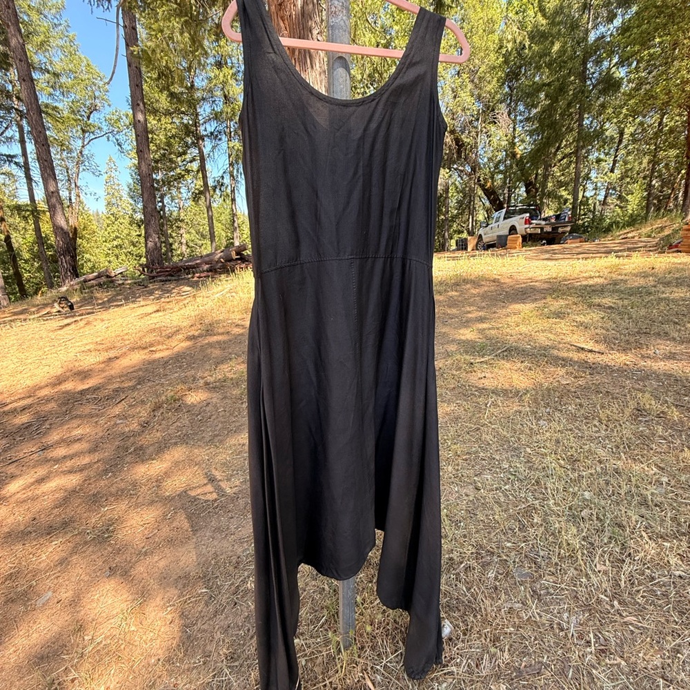 Electric Feathers Black raw silk jumpsuit